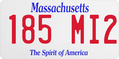 MA license plate 185MI2
