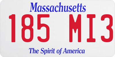 MA license plate 185MI3