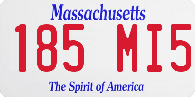 MA license plate 185MI5