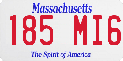 MA license plate 185MI6