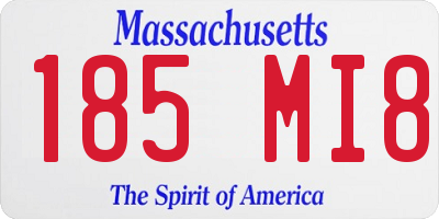 MA license plate 185MI8