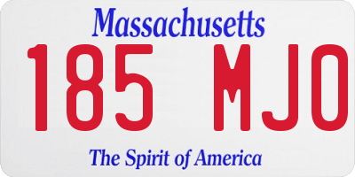 MA license plate 185MJ0