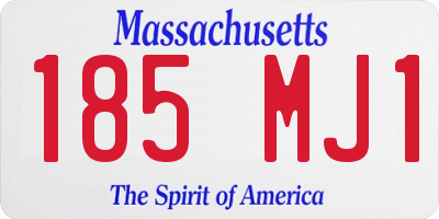 MA license plate 185MJ1