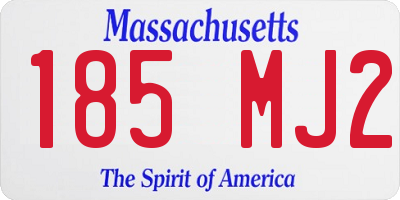 MA license plate 185MJ2