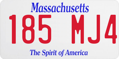 MA license plate 185MJ4