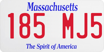 MA license plate 185MJ5