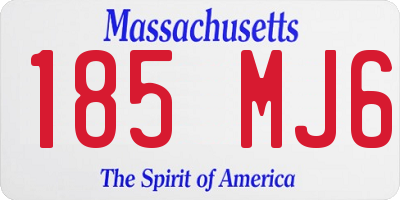 MA license plate 185MJ6