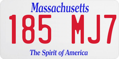 MA license plate 185MJ7