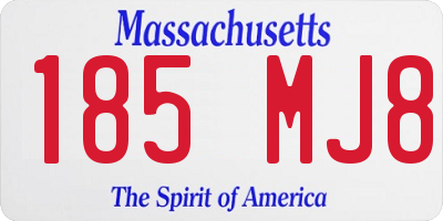 MA license plate 185MJ8