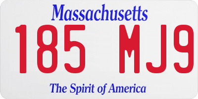 MA license plate 185MJ9