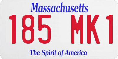 MA license plate 185MK1
