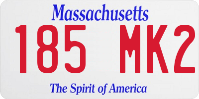 MA license plate 185MK2