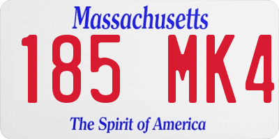 MA license plate 185MK4