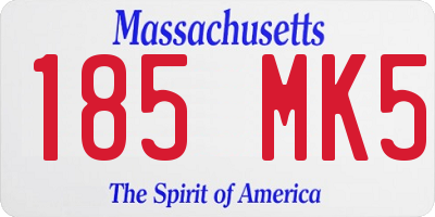 MA license plate 185MK5