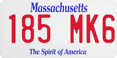 MA license plate 185MK6