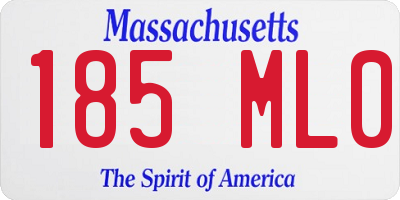 MA license plate 185ML0