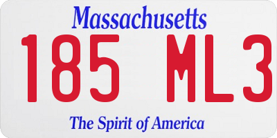 MA license plate 185ML3