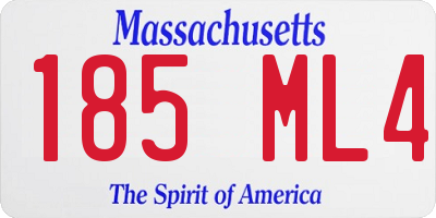 MA license plate 185ML4