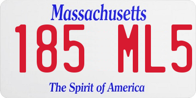MA license plate 185ML5