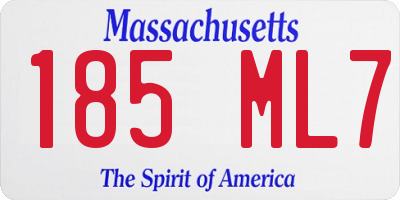 MA license plate 185ML7