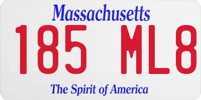 MA license plate 185ML8