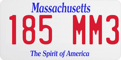 MA license plate 185MM3