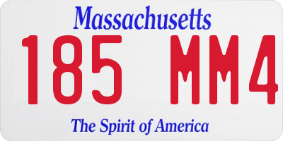 MA license plate 185MM4