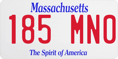 MA license plate 185MN0