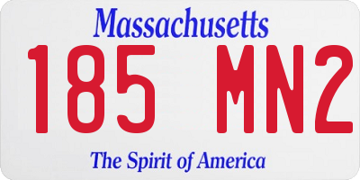 MA license plate 185MN2