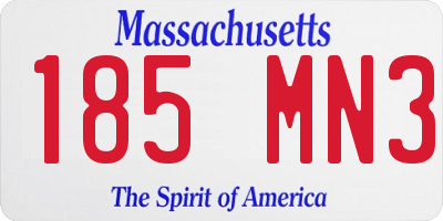 MA license plate 185MN3