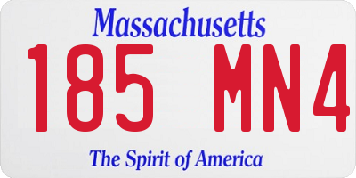MA license plate 185MN4