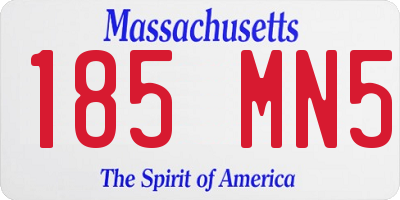 MA license plate 185MN5