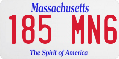 MA license plate 185MN6
