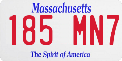 MA license plate 185MN7