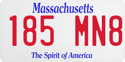 MA license plate 185MN8
