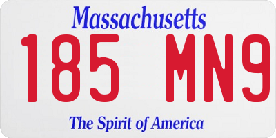 MA license plate 185MN9