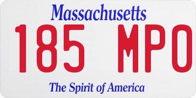 MA license plate 185MP0