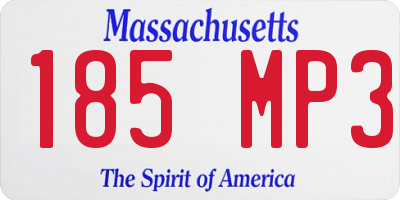 MA license plate 185MP3