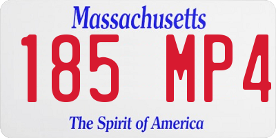 MA license plate 185MP4