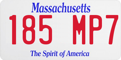MA license plate 185MP7