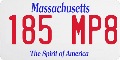 MA license plate 185MP8