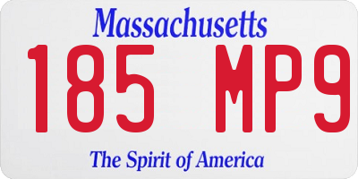 MA license plate 185MP9