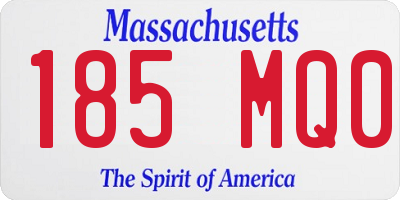 MA license plate 185MQ0