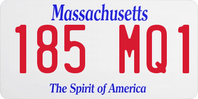 MA license plate 185MQ1