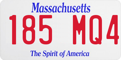 MA license plate 185MQ4