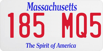 MA license plate 185MQ5