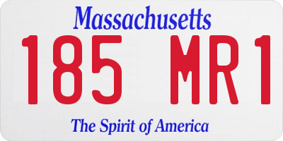 MA license plate 185MR1