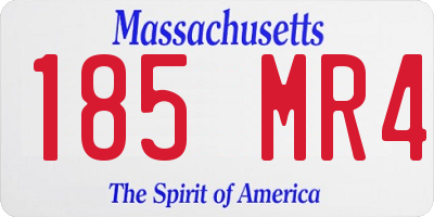 MA license plate 185MR4