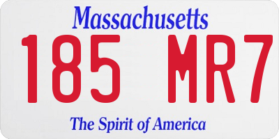 MA license plate 185MR7