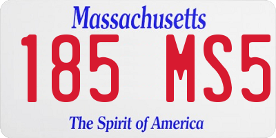 MA license plate 185MS5